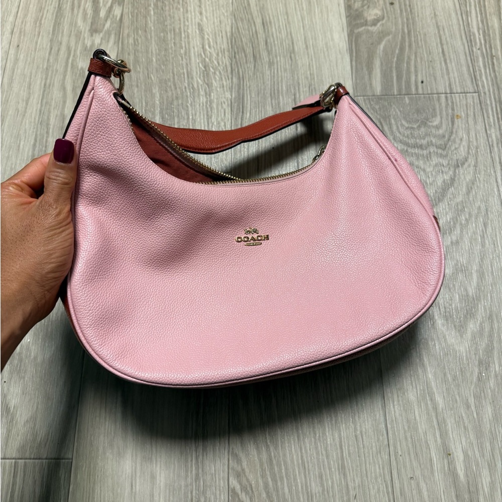 Coach Pink Hobo Bag with Brown Strap - Picture 4 of 4